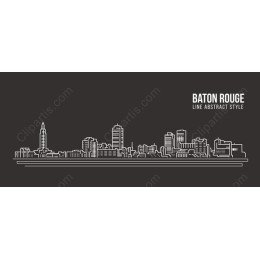 Baton Rouge Abstract Line Skyline