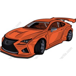 Dynamic Orange Sports Car