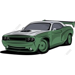 Sleek Green Muscle Car