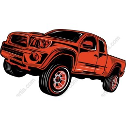 Dynamic Orange Pickup Truck