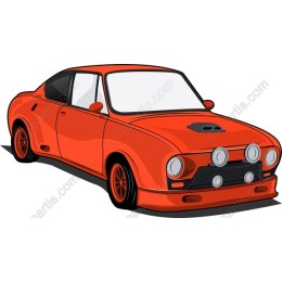 Dynamic Orange Rally Car