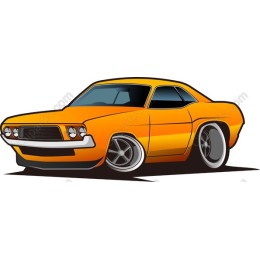 Vibrant Orange Muscle Car