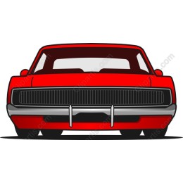 Classic Red Muscle Car