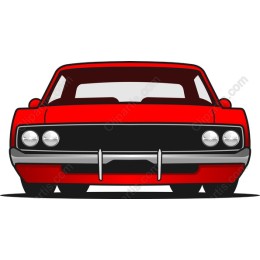 Classic Red Muscle Car