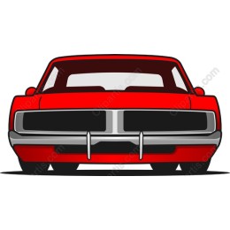 Classic Red Muscle Car
