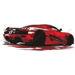 Dynamic Red Sports Car