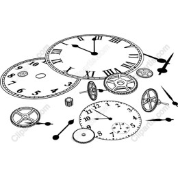Vintage Clock Faces and Gears