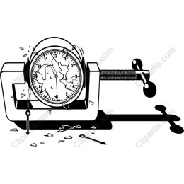 Broken Clock in Vise