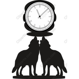 Howling Wolves Clock