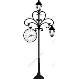 Vintage Street Lamp with Clock
