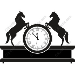 Elegant Rearing Horses Wall Clock