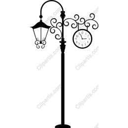 Vintage Lamp Post with Clock