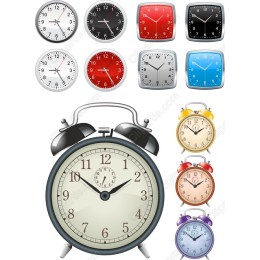 12 Unique Clock Set - Clipart Bundle