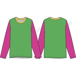 Vibrant Long-Sleeve Color Block T-Shirt
