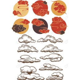 Cloud and Swirl Aesthetic Set
