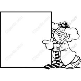 Cheerful Clown with Blank Sign