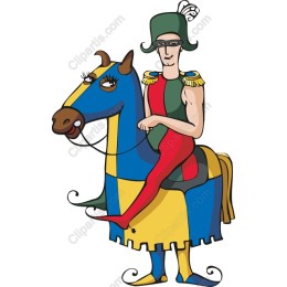 Whimsical Rider on Colorful Horse