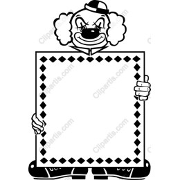 Vintage Clown with Blank Sign