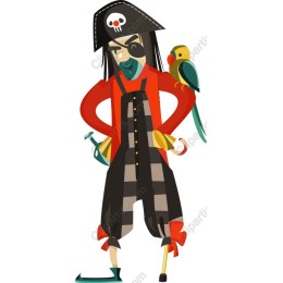 Whimsical Pirate with Parrot