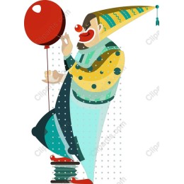 Vibrant Clown with Balloon