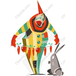 Enchanting Clown with Rabbit