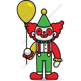 Cheerful Clown with Balloon
