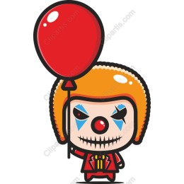 Cheerful Clown with Balloon