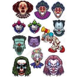 Creepy Clown Bundle - 12 Unique Clipart