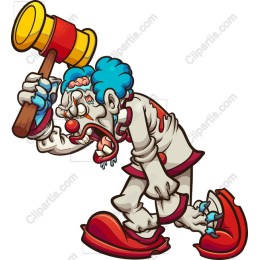 Whimsical Clown with Hammer