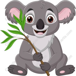 Cheerful Koala with Eucalyptus