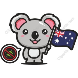 Koala with Australian Flag