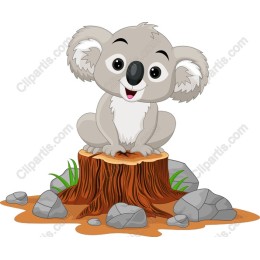 Koala on Tree Stump