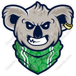 Fierce Koala with Green Bandana