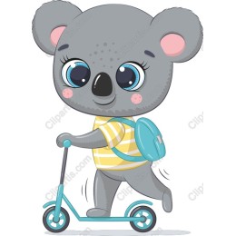Cute Koala Riding Scooter