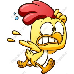 Playful Cartoon Chicken Panic