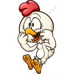 Cheerful Animated Chicken