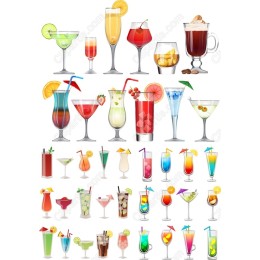  Cocktail Clipart Set