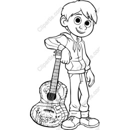 Cheerful Boy with Guitar