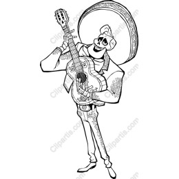 Skeleton Mariachi Guitarist