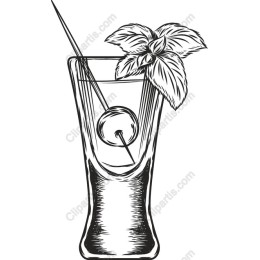 Hand-Drawn Refreshing Cocktail