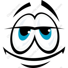 Cartoon Face with Expressive Eyes