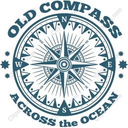 Old Compass Across the Ocean
