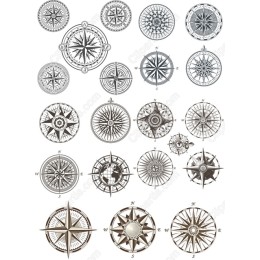 Vintage Compass Clipart Bundle