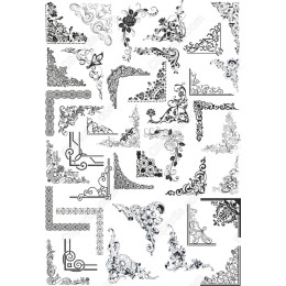Vintage Floral Corner - 30 Decorative Cliparts