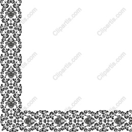 Elegant Floral Border - Black and White