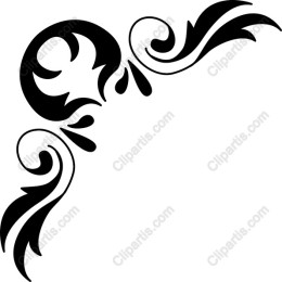 Black Ornate Corner Ornament