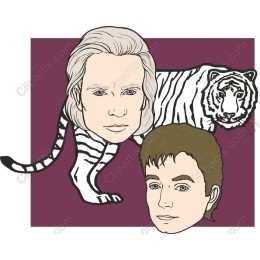 Majestic White Tiger with Human Portraits