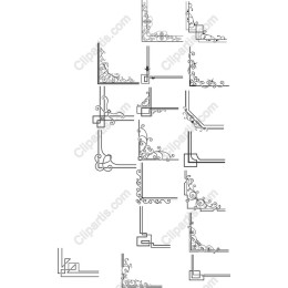 Vintage Corner Flourish Clipart Set