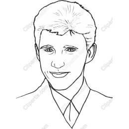 Charming Young Man Line Art