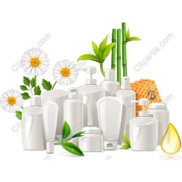 Elegant Cosmetic Bottles with Natural Elements